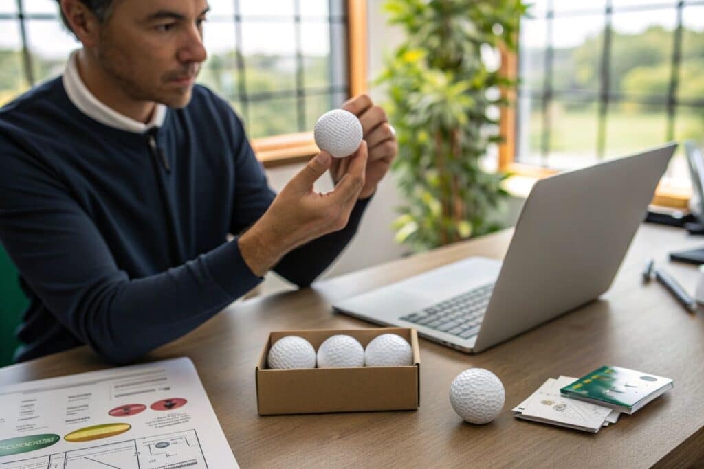 custom golf ball sample review for B2B design approval