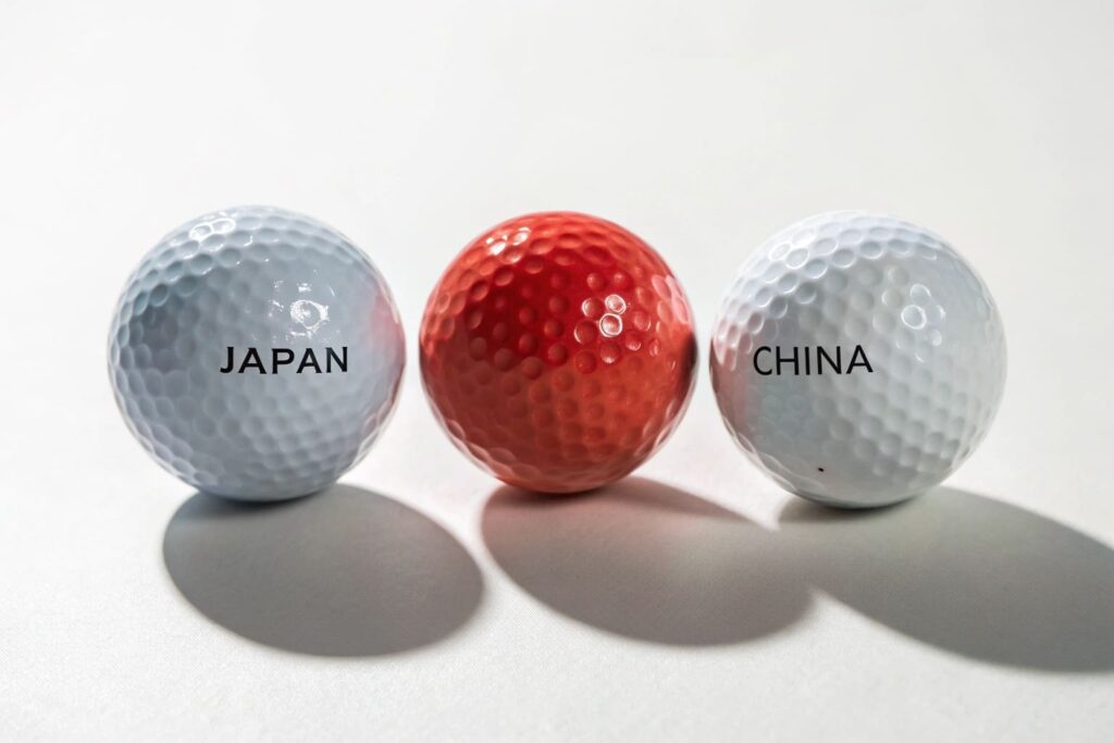 comparison of China and Japan custom golf balls