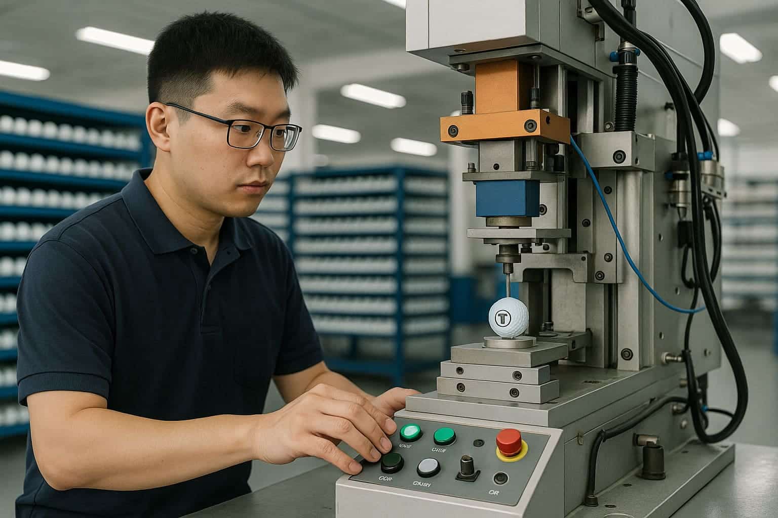OEM golf ball printing process in Chinese factory