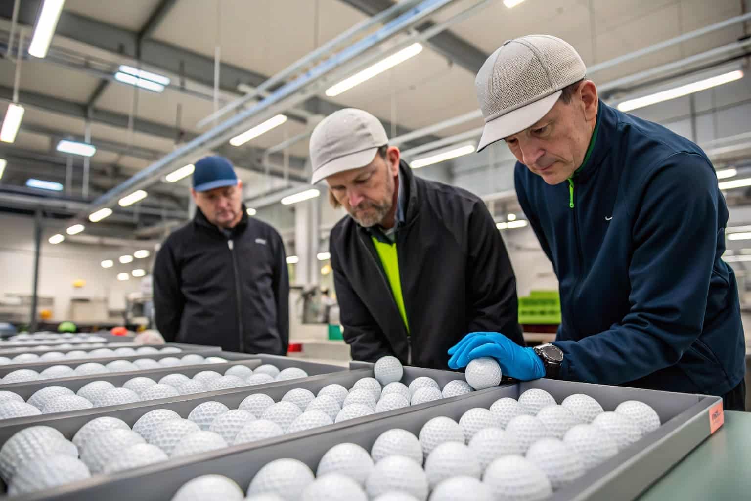 golf ball quality inspection by factory workers for OEM wholesale orders