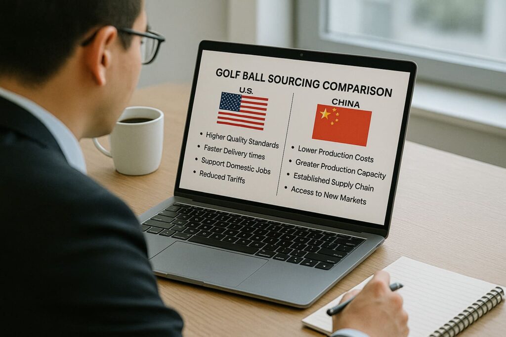 golf ball sourcing comparison USA vs China