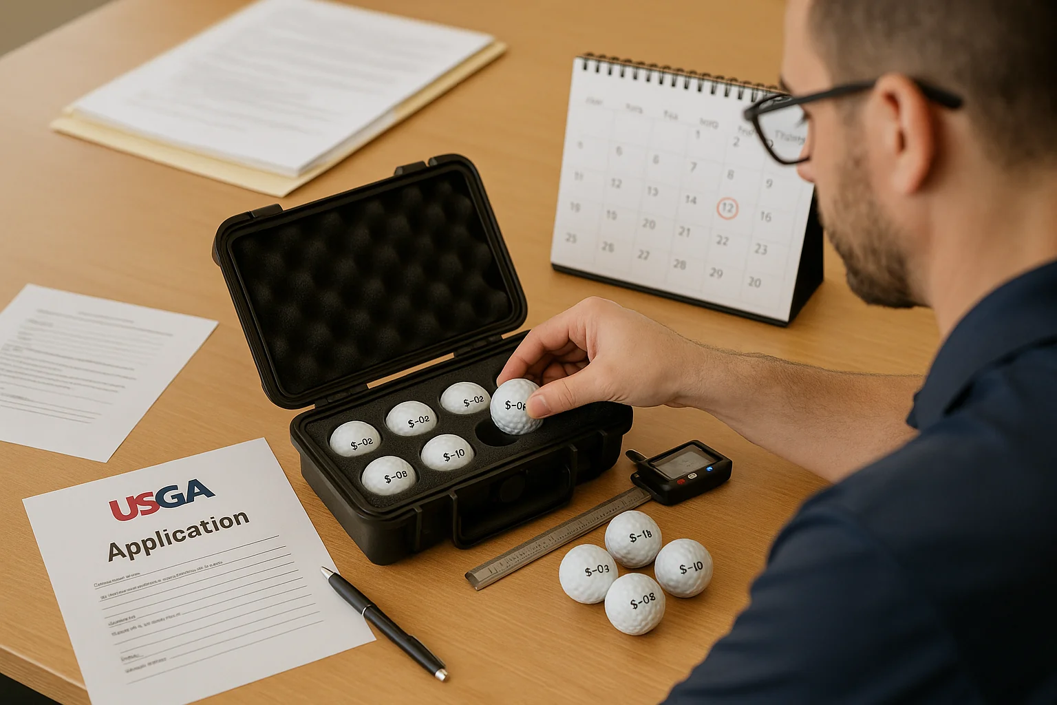 golf ball USGA application process with labeled samples