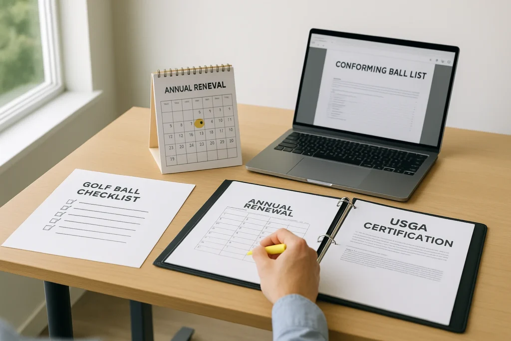USGA certification renewal process for golf balls