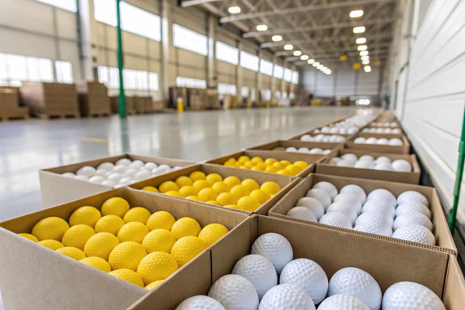 bulk yellow and white golf balls in factory for wholesale export