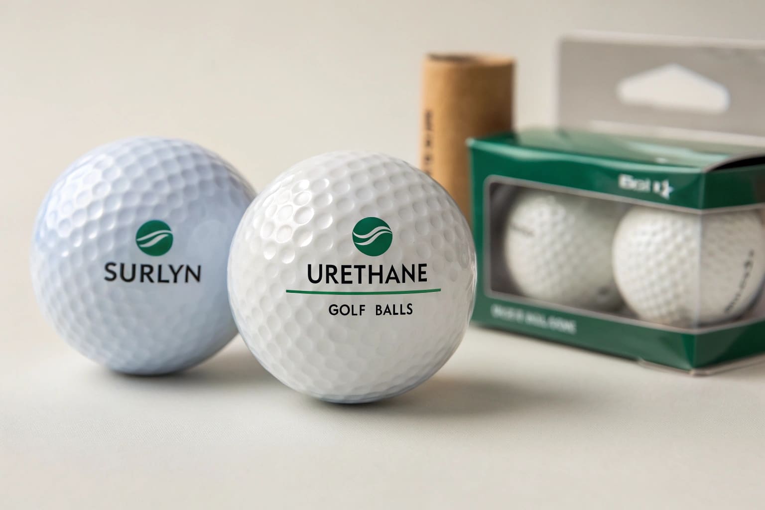 surlyn and urethane golf balls with retail packaging for OEM wholesale buyers