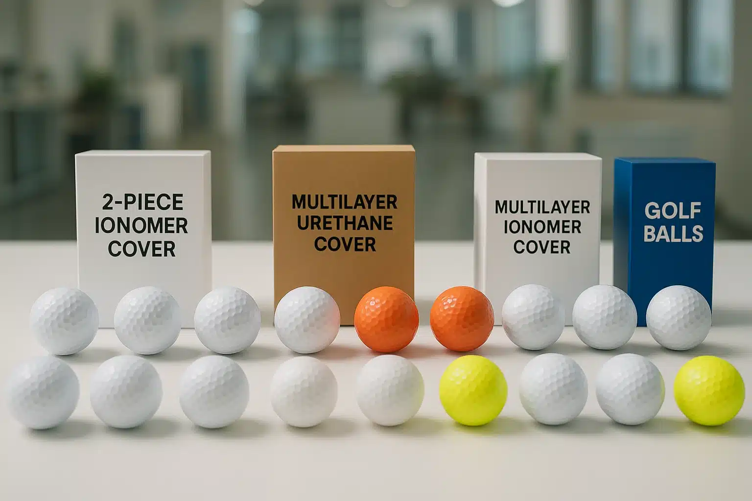 various custom golf balls with ionomer and urethane covers for B2B buyers