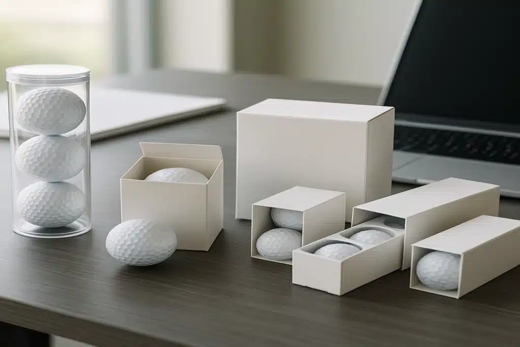 custom golf balls in plain packaging for corporate buyers