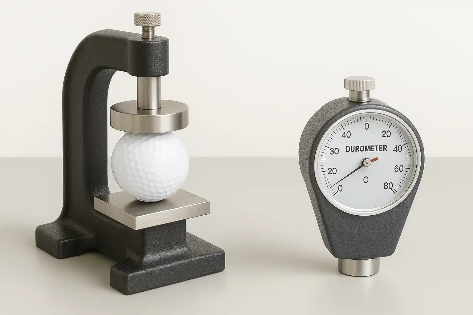 golf ball compression and hardness test with durometer equipment