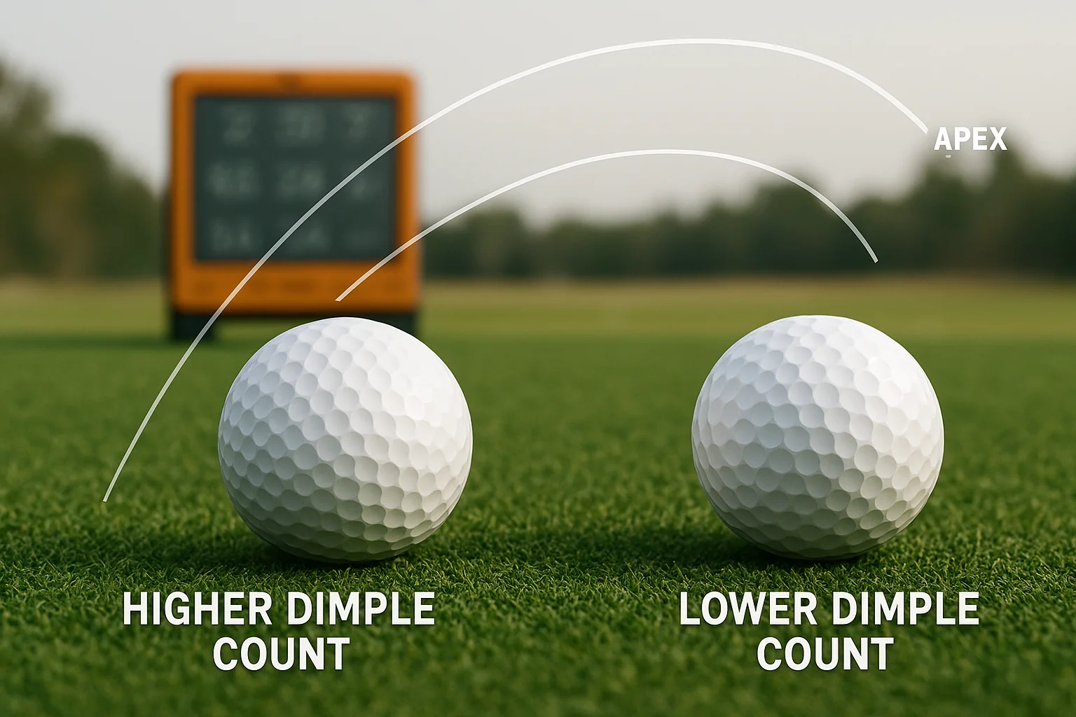 OEM golf balls dimple count test on grass with launch monitor, manufacturer quality control