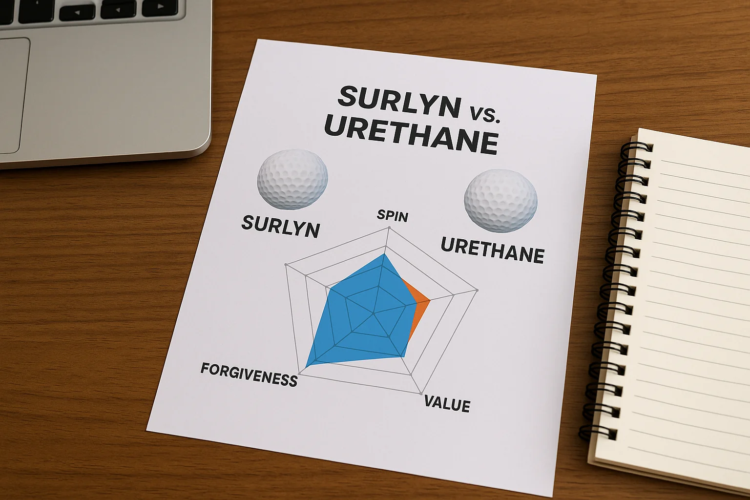 golf ball material chart comparison chart of surlyn vs urethane golf balls for OEM buyers