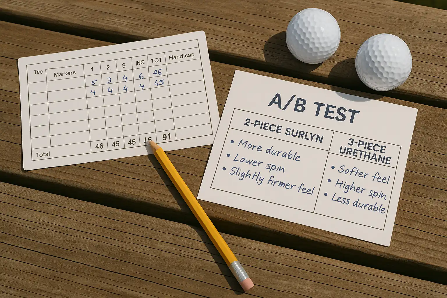 golf ball ab test golf ball ab test comparison between 2-piece surlyn and 3-piece urethane