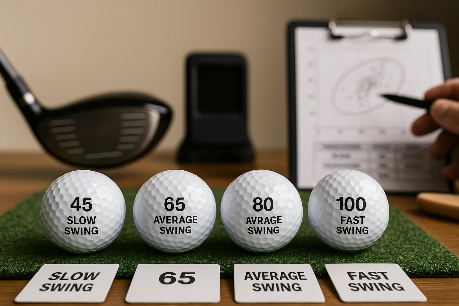 golf balls with swing speed compression ratings for fitting test
