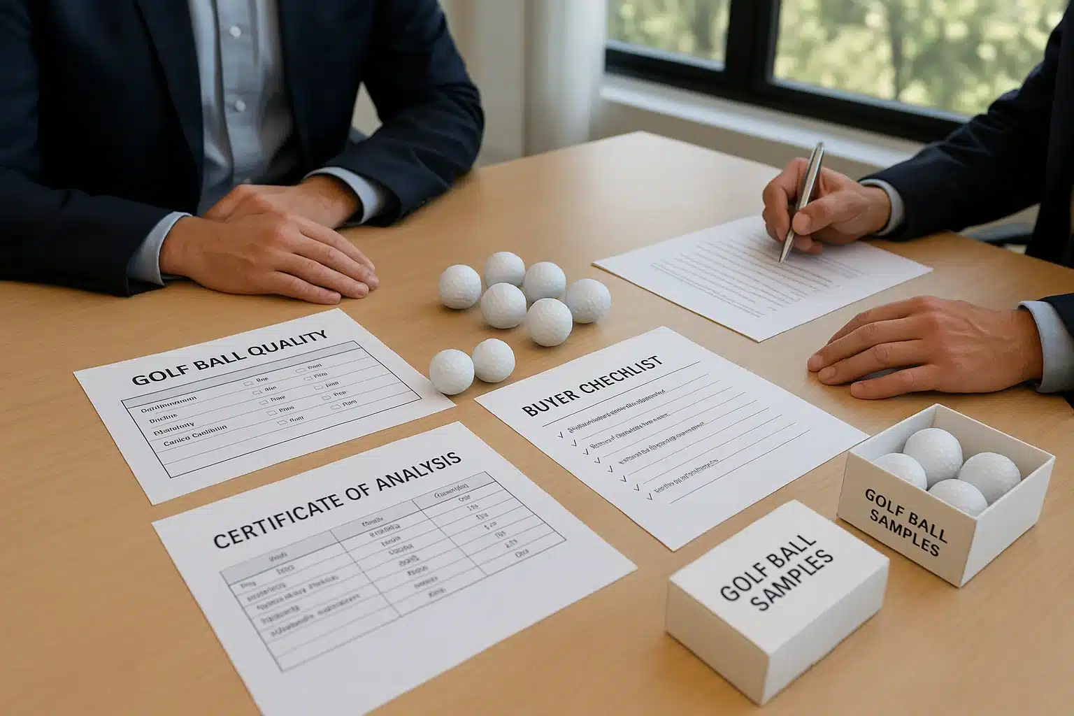 golf ball buyer meeting golf ball samples and quality checklist meeting for oem buyers