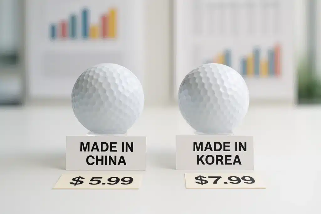 OEM golf balls comparison made in China and Korea