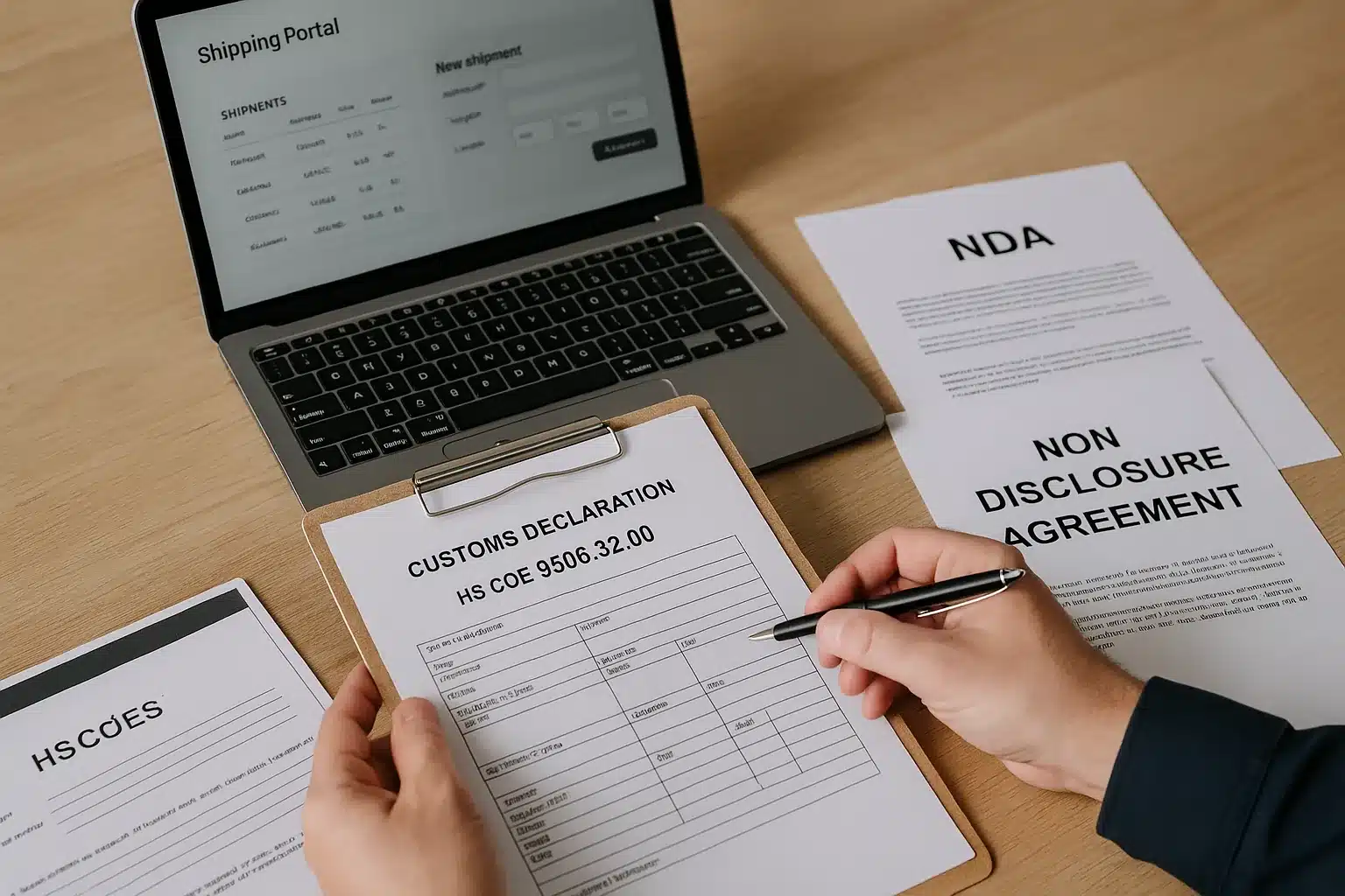 golf ball export customs declaration with NDA paperwork for OEM manufacturer and international buyers