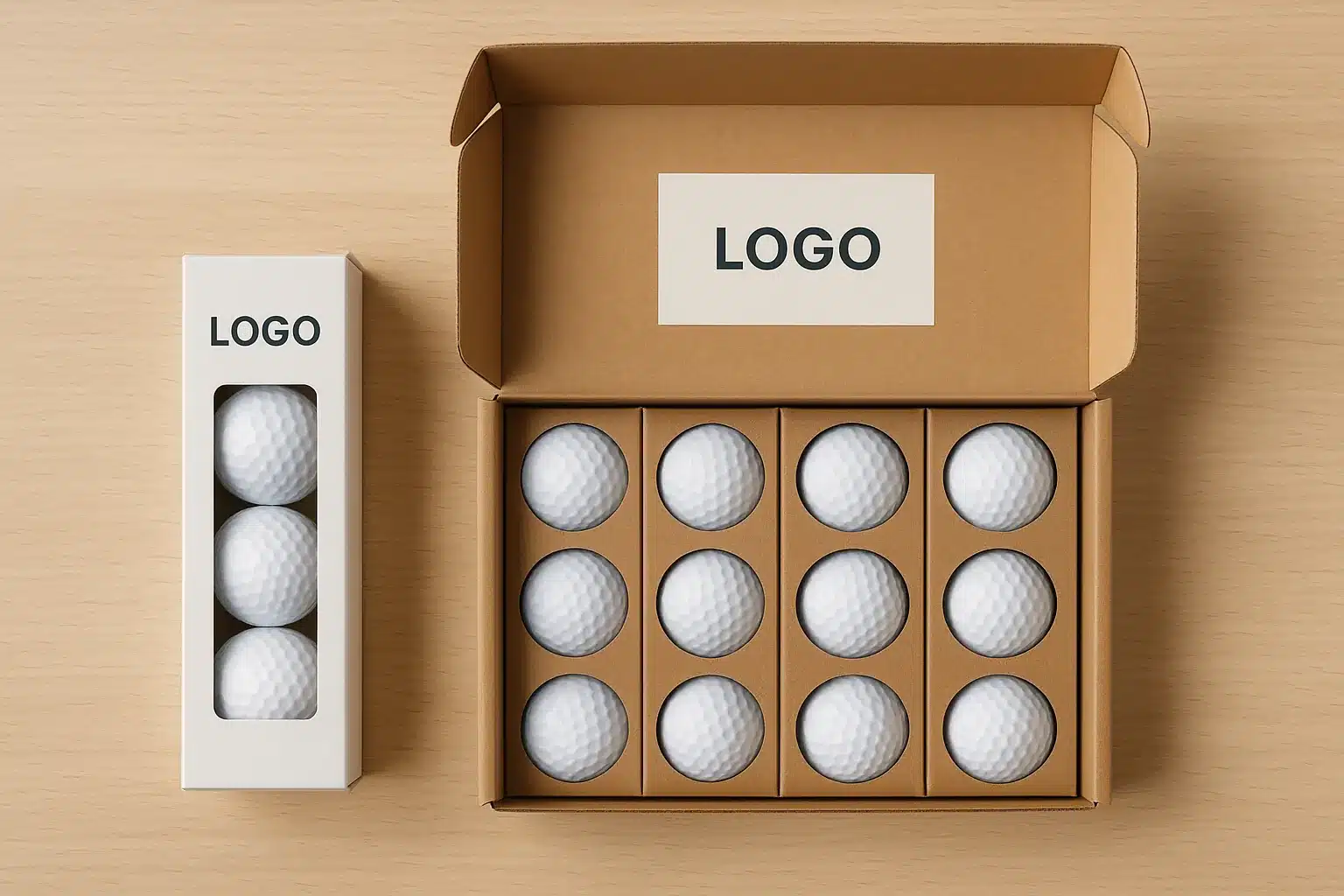 Custom golf balls wholesale box Custom logo golf balls in cardboard gift box packaging for OEM corporate gifts wholesale orders
