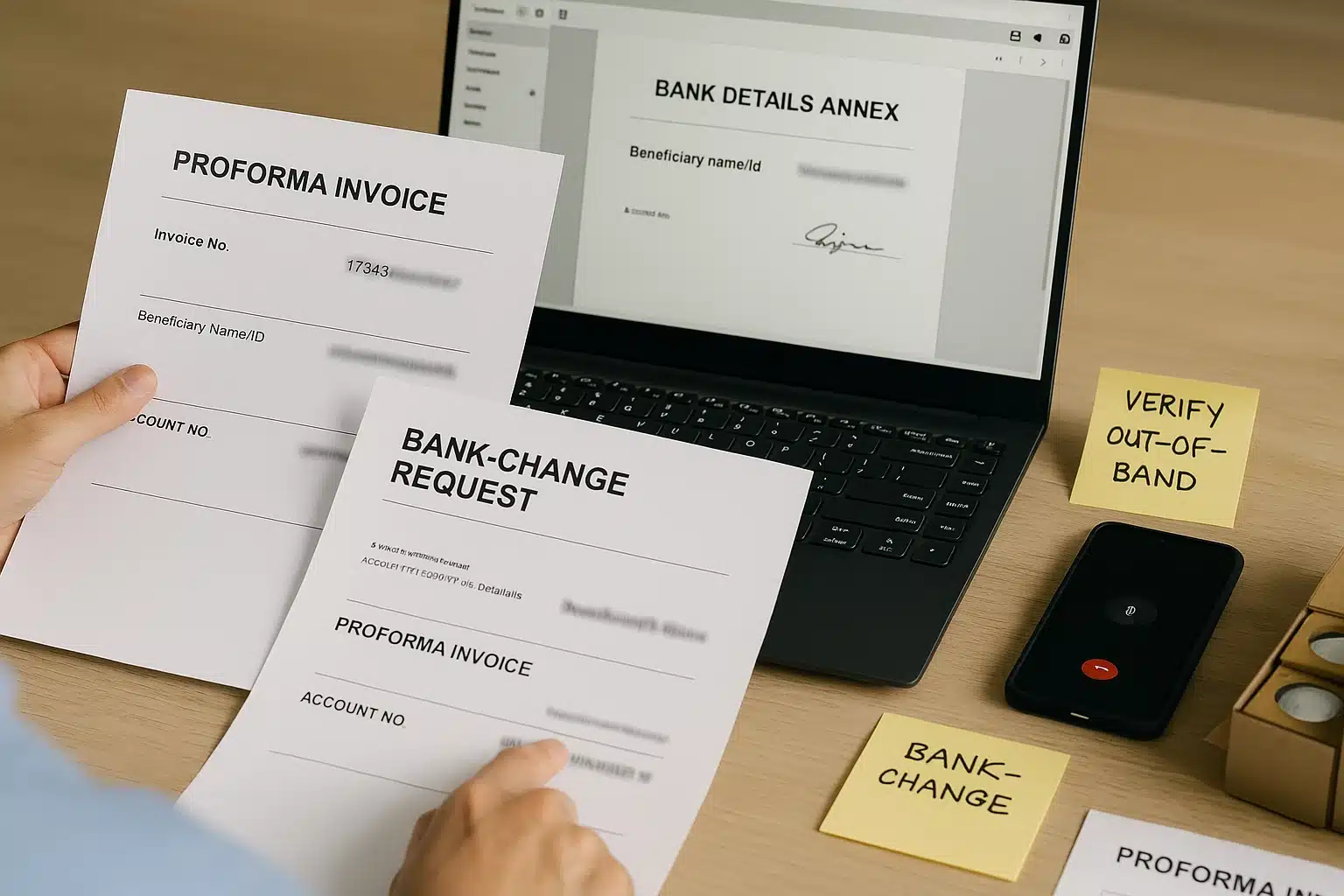 Golf Balls OEM Invoice Custom golf balls with proforma invoice on desk for OEM wholesale export verification