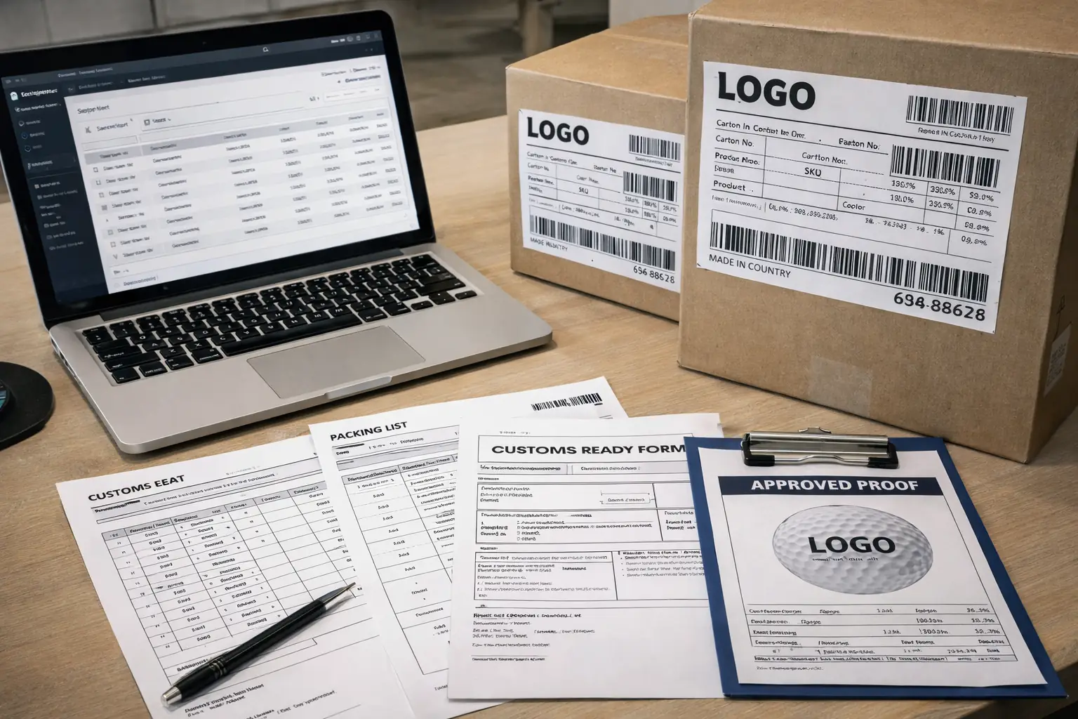 Custom Golf Balls Export custom logo golf balls proof with export documents and cartons for OEM wholesale