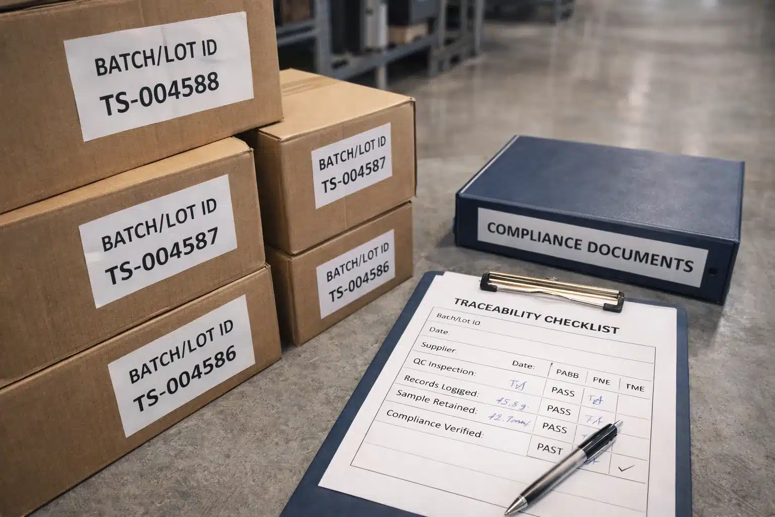 Golf Balls OEM Traceability Golf ball batch cartons with traceability checklist for OEM manufacturer export compliance