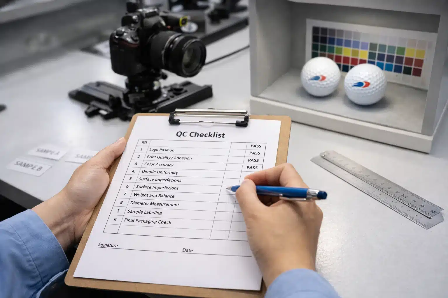 Golf Balls QC OEM Golf balls QC checklist inspection for OEM manufacturer quality control