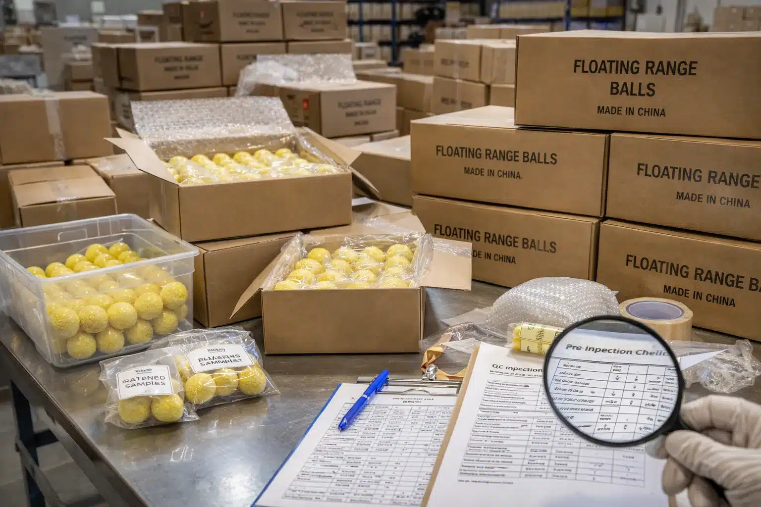 floating range balls export floating range balls in export packaging inspection for quality control and manufacturer orders