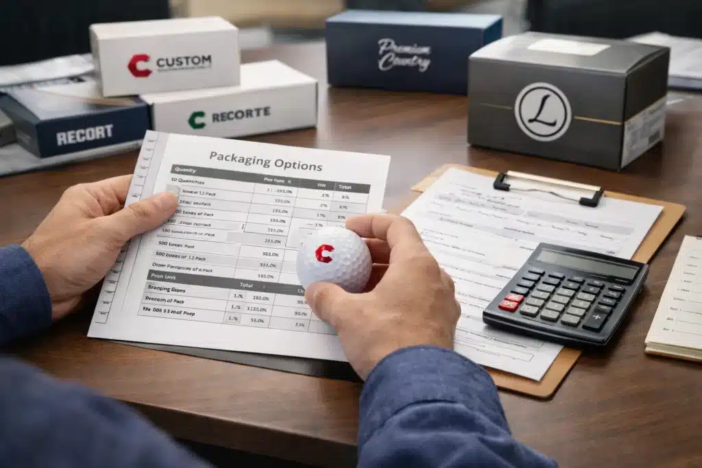 Custom printed golf ball with packaging options for OEM wholesale buyers