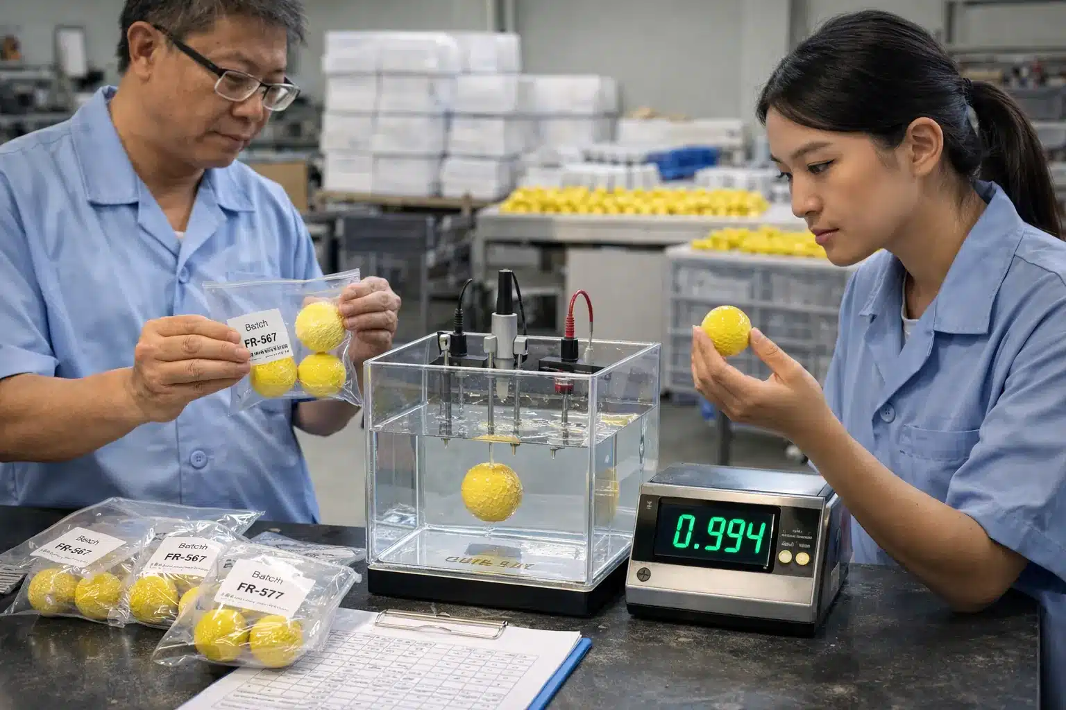 golf balls quality control golf balls in factory density test for quality control and OEM manufacturer