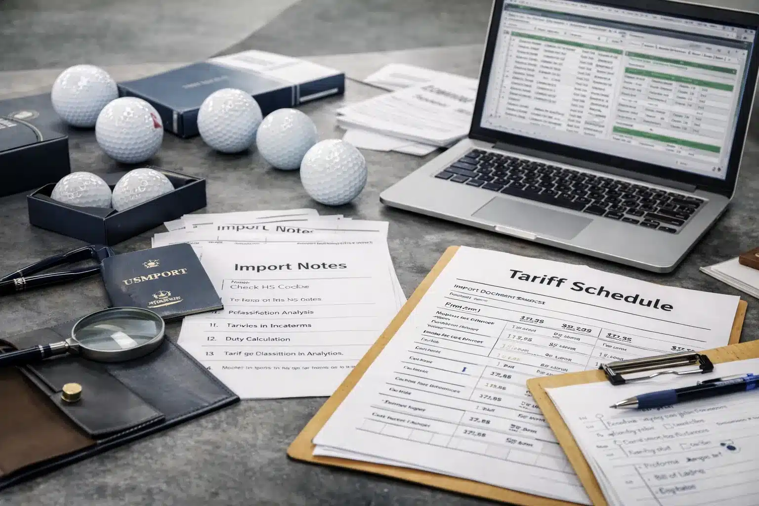Golf ball export planning Golf balls with import notes and tariff schedule for export wholesale buyers