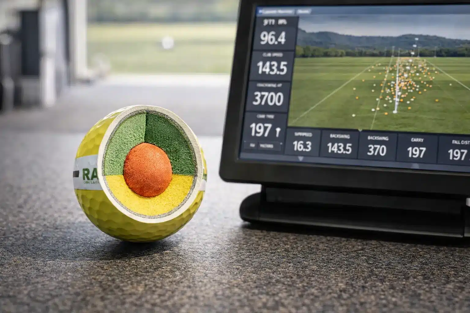 range ball quality control cutaway range golf ball by launch monitor for manufacturer quality control testing