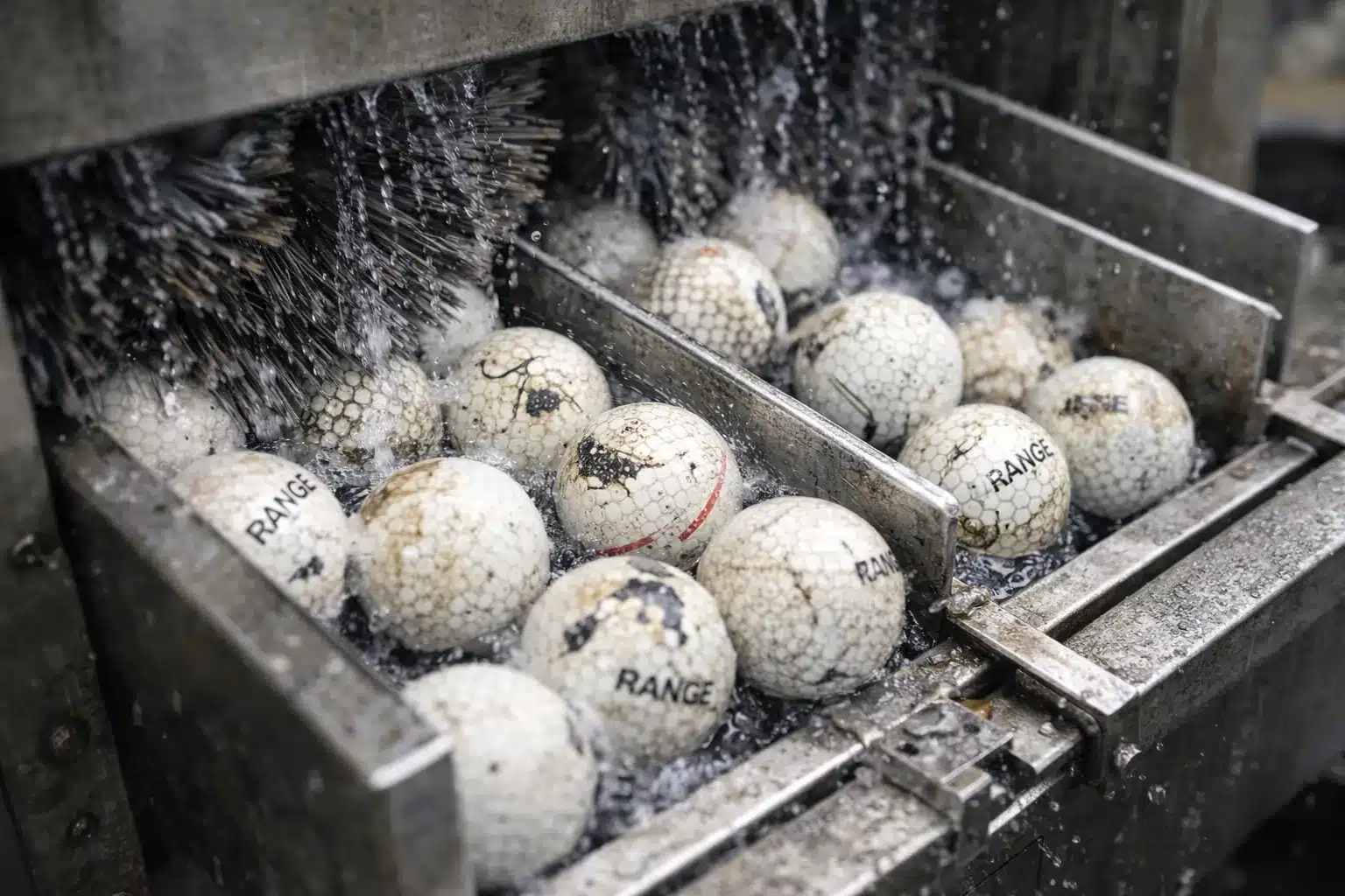 range balls quality control range golf balls in washer machine for bulk quality control