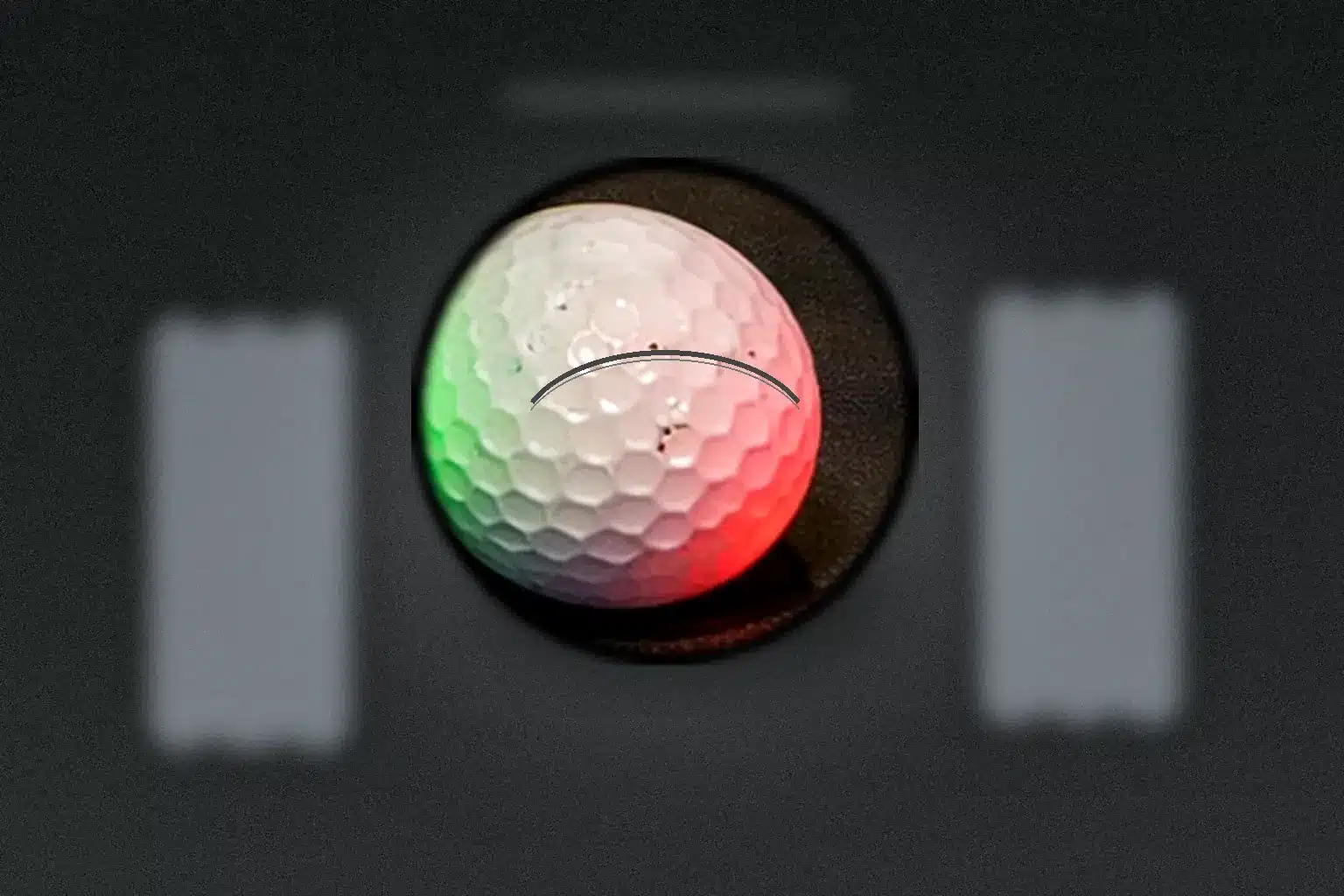 OEM LED golf ball LED golf ball in dark test setup for quality control and OEM orders