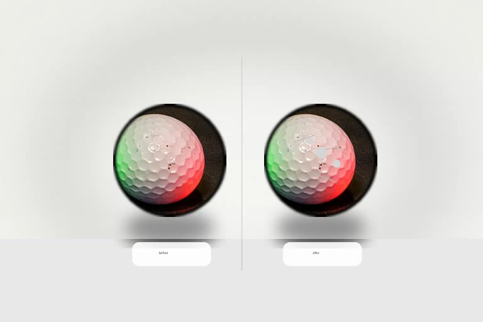 OEM LED golf ball LED golf ball before and after defect inspection for OEM quality control