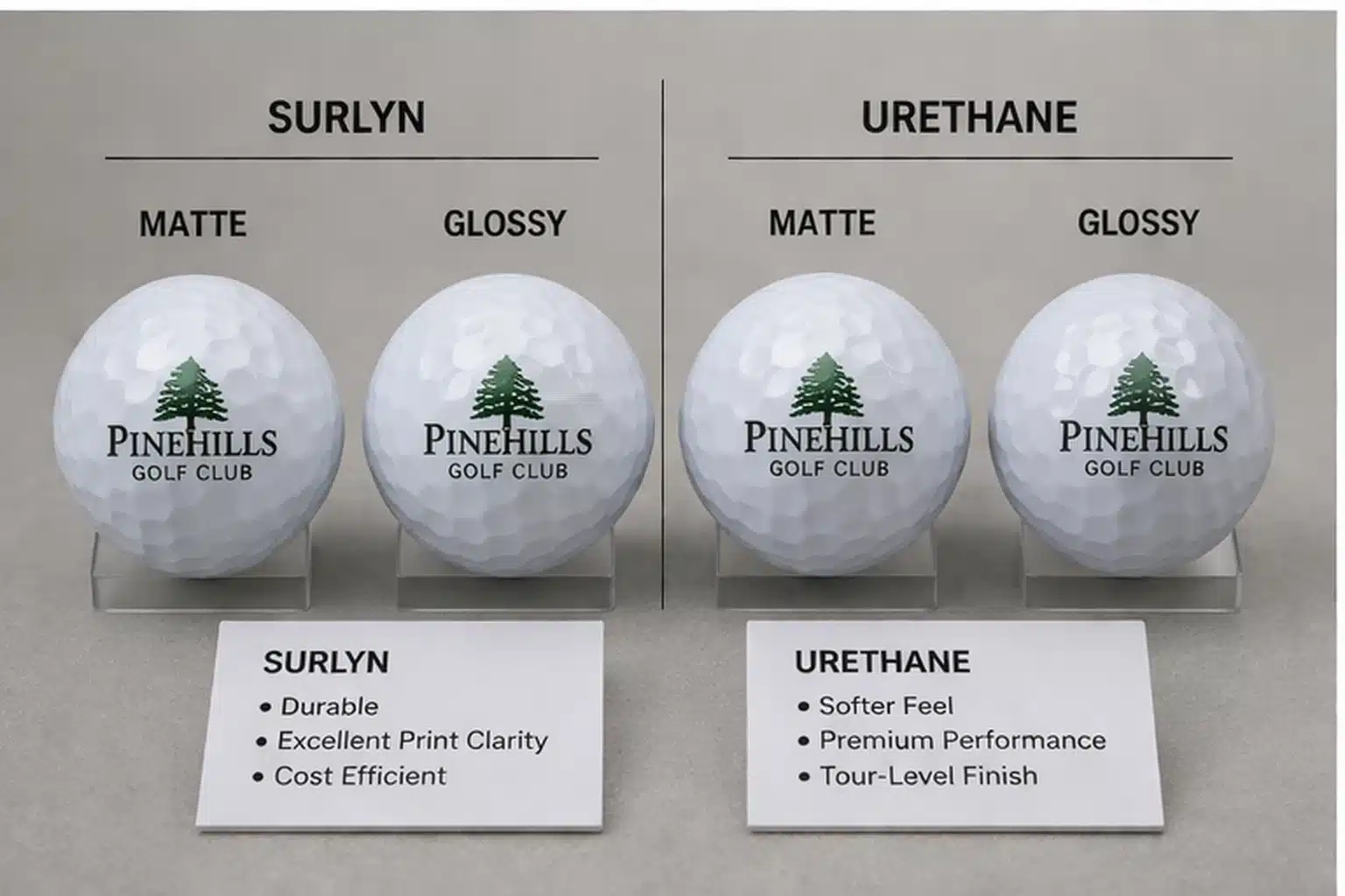 printed golf ball finishes printed golf balls with Surlyn and urethane finishes for custom OEM selection