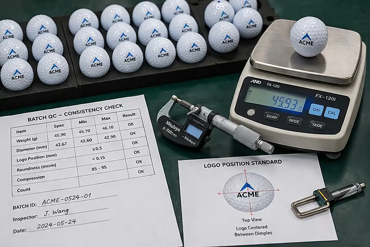 OEM logo golf balls printed logo golf balls with batch QC tools for OEM quality control