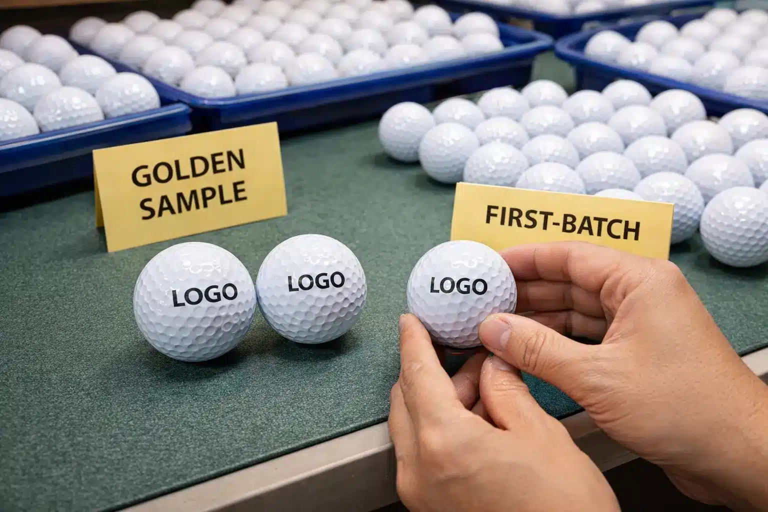 OEM printed golf balls printed logo golf balls with golden sample and first-batch check for OEM orders