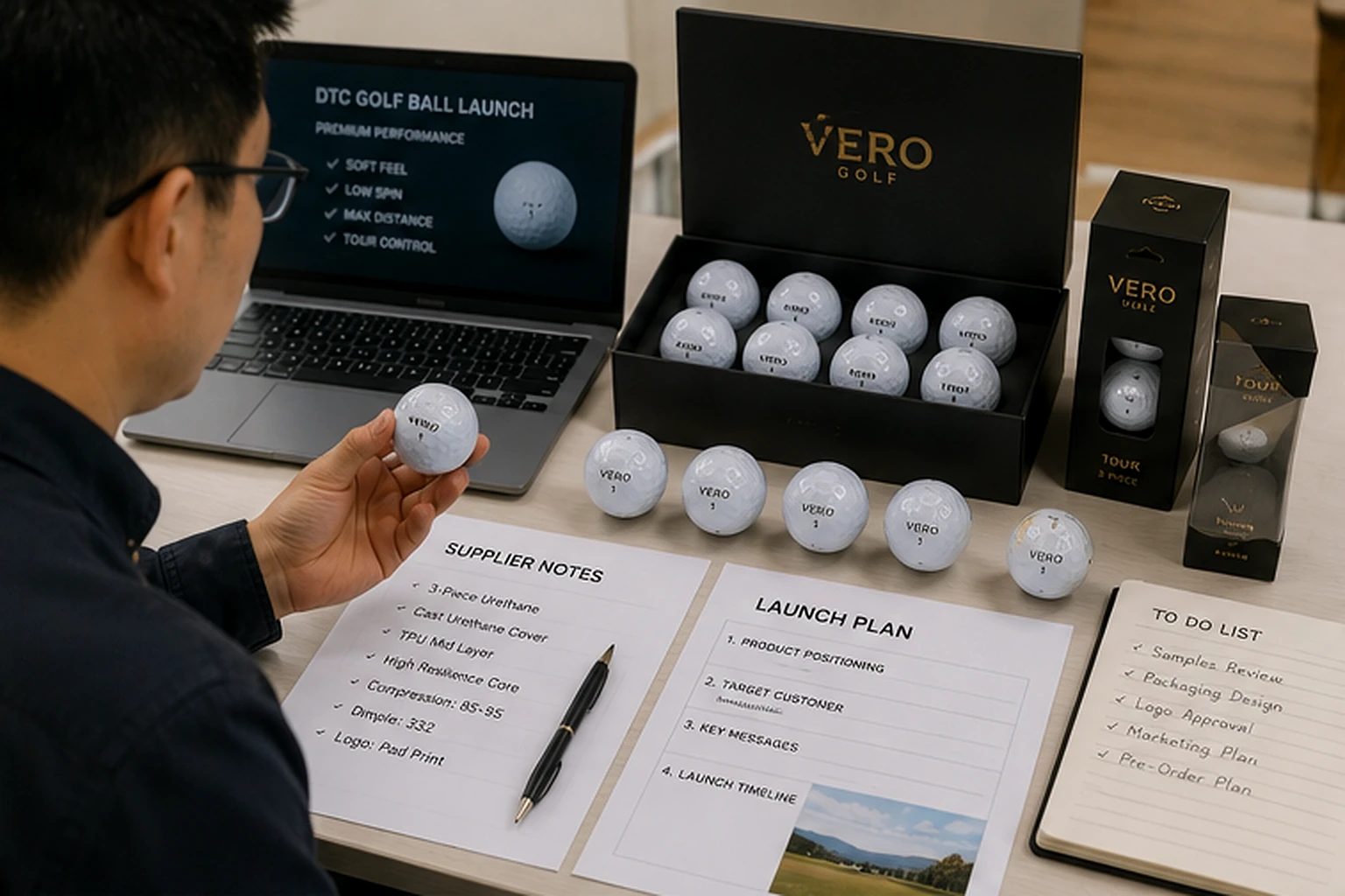 Branded Golf Balls OEM branded golf balls launch plan with OEM packaging for B2B buyers