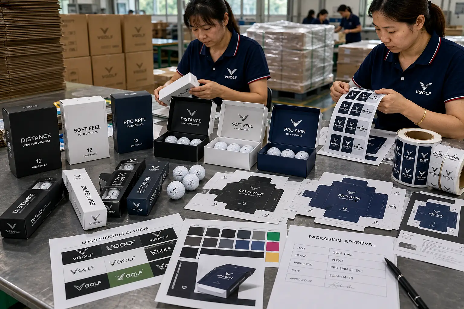Branded Golf Balls OEM branded golf balls packaging approval in OEM factory with logo printing options