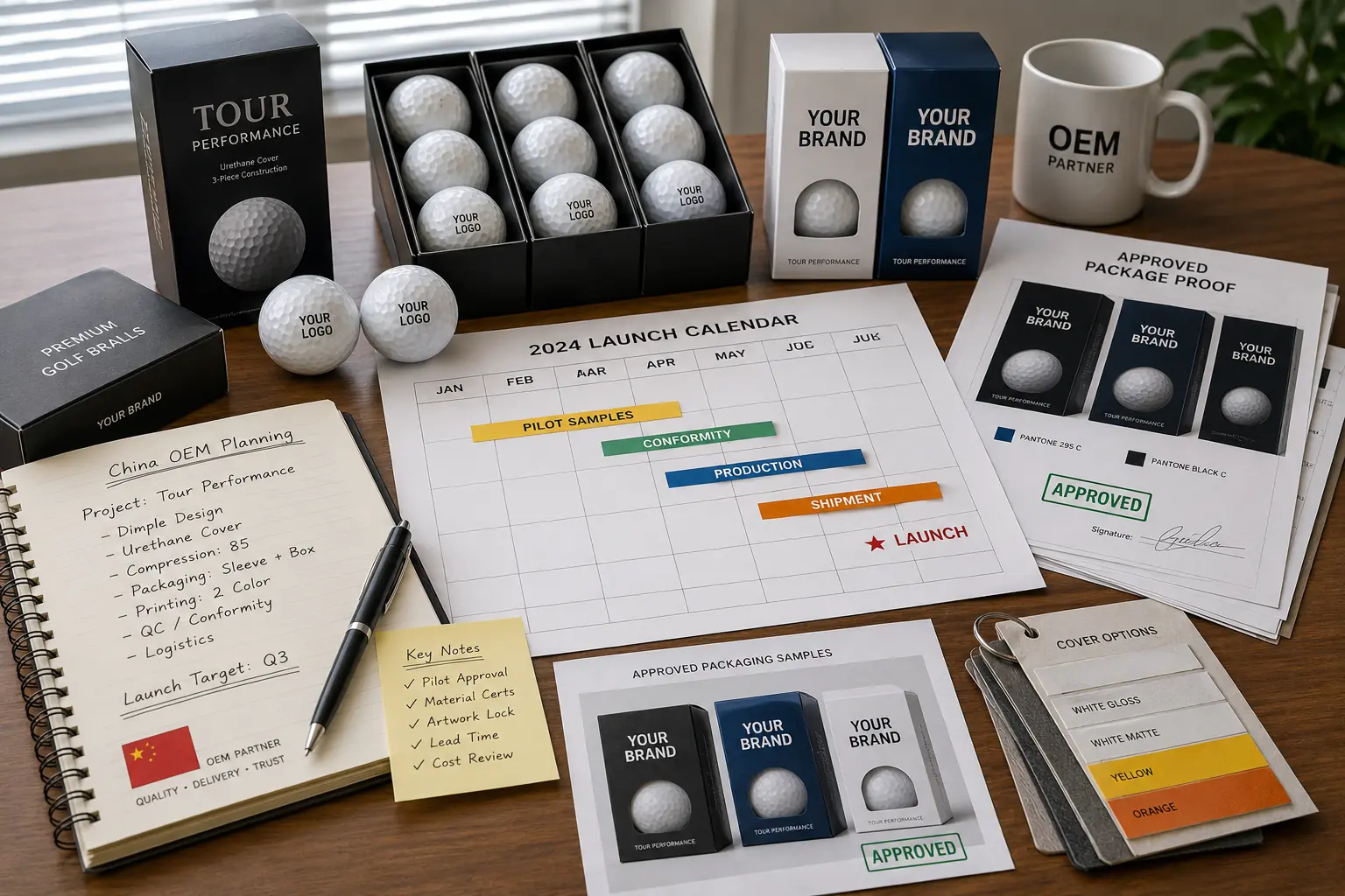 Custom OEM Golf Balls China OEM golf balls with branded packaging and launch calendar
