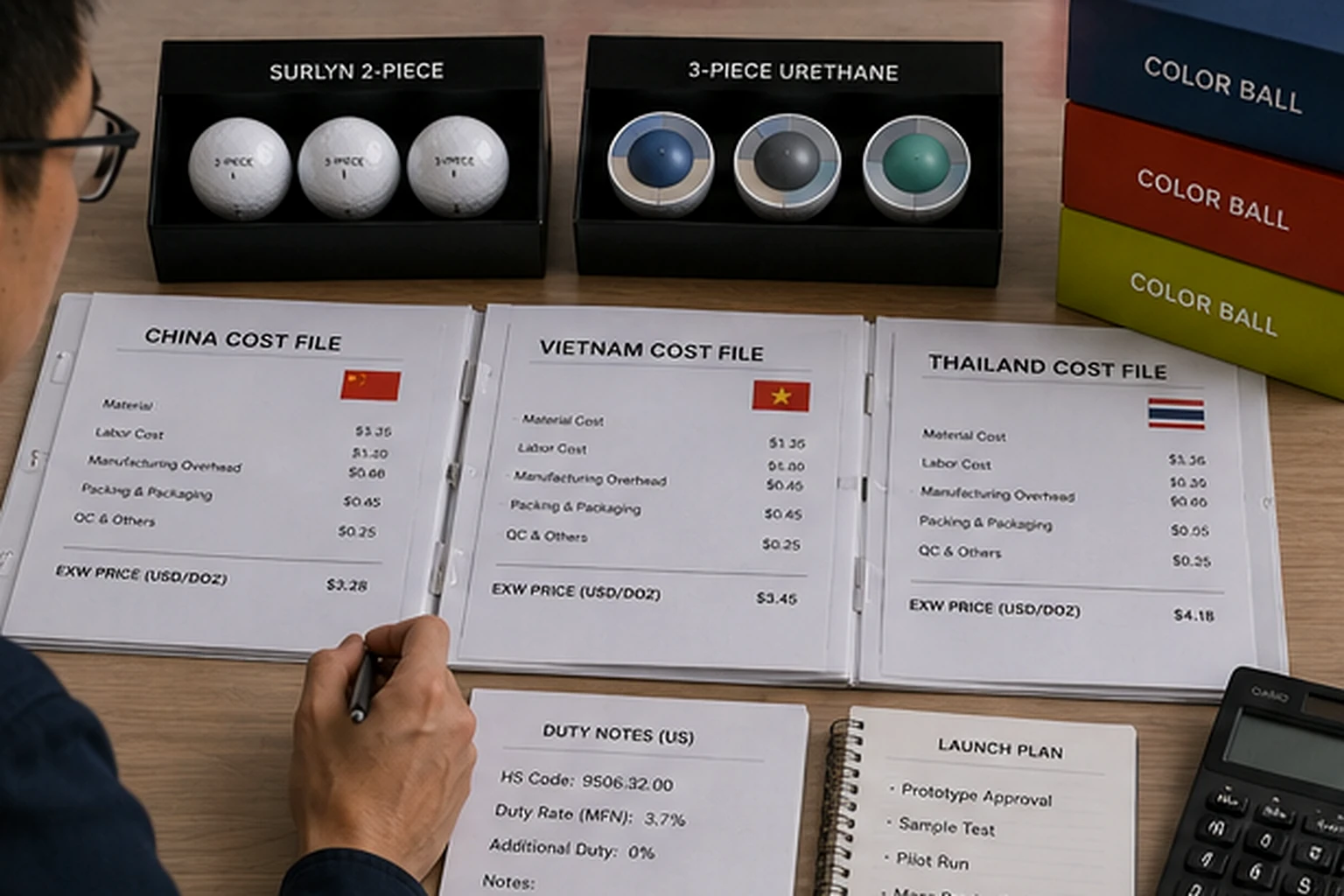 OEM Color Golf Balls OEM color golf balls cost comparison with China Vietnam Thailand supplier files
