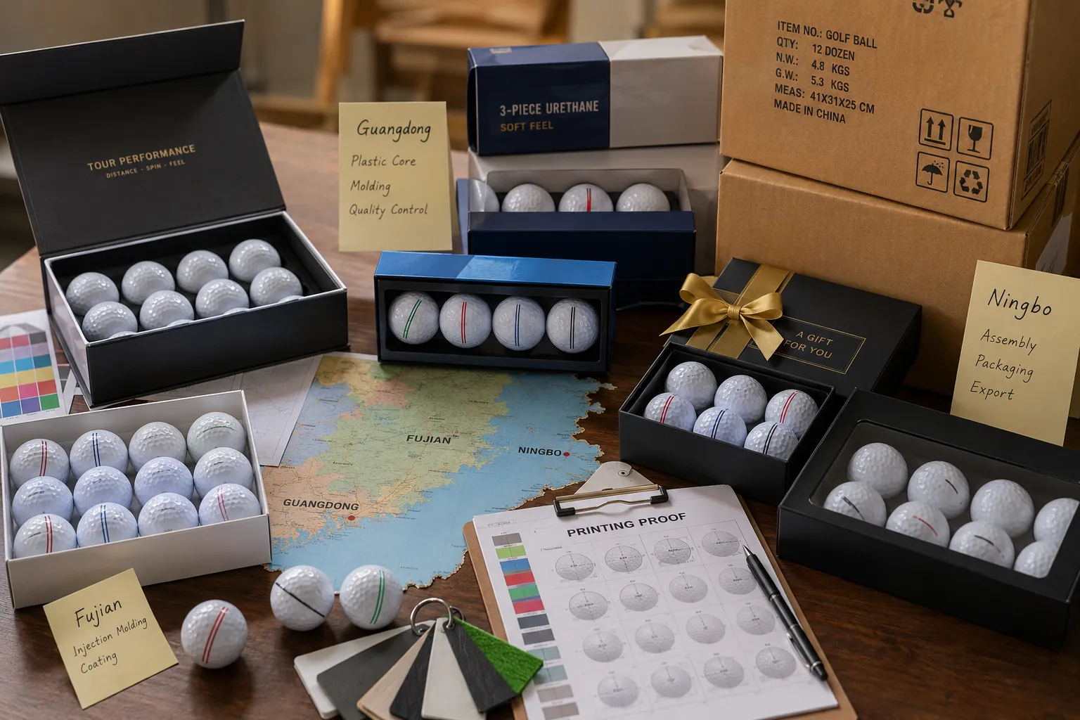 Custom Golf Balls Export custom branded golf balls with gift packaging and export cartons
