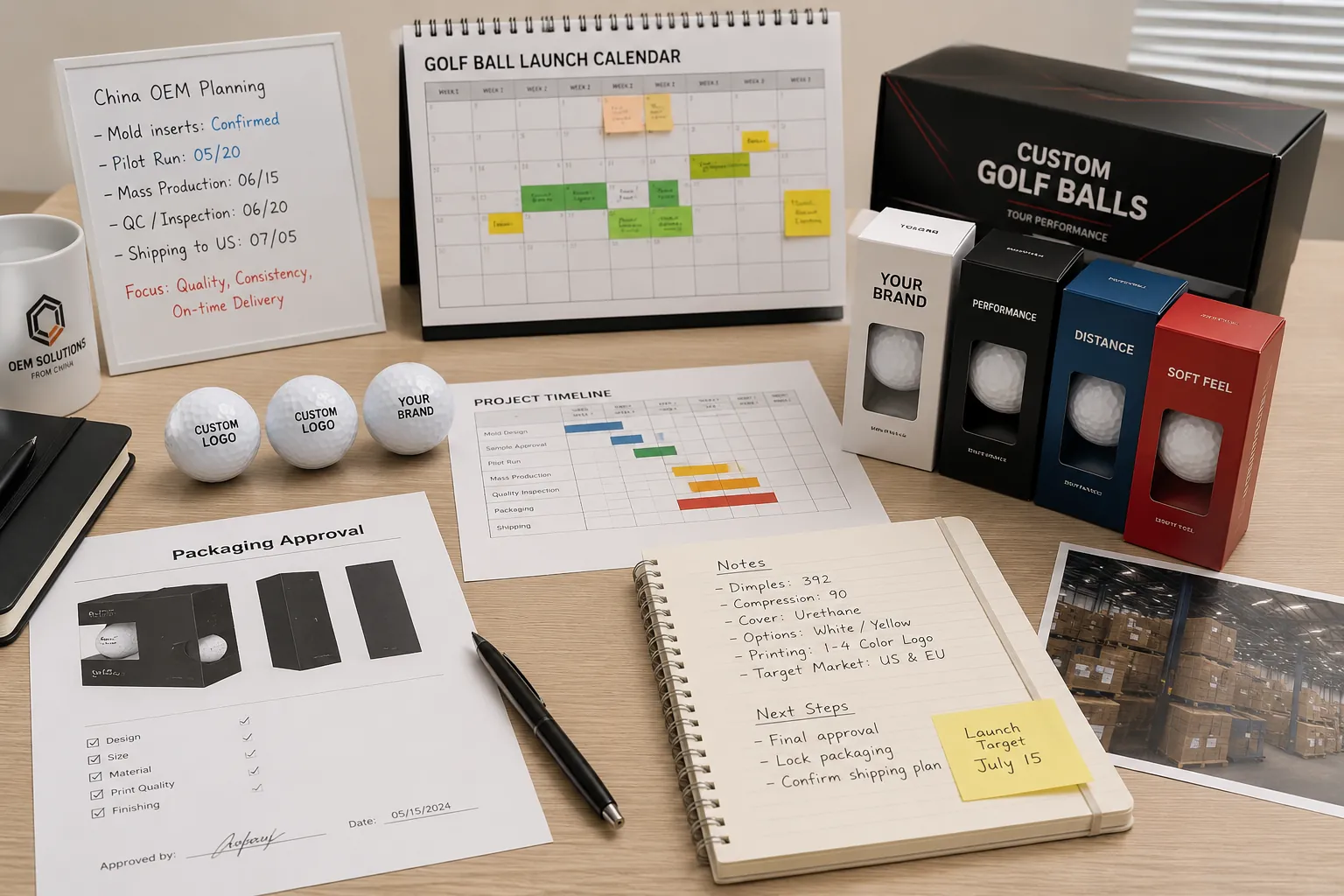 Custom OEM Golf Balls custom OEM golf balls with branded packaging and export launch planning documents
