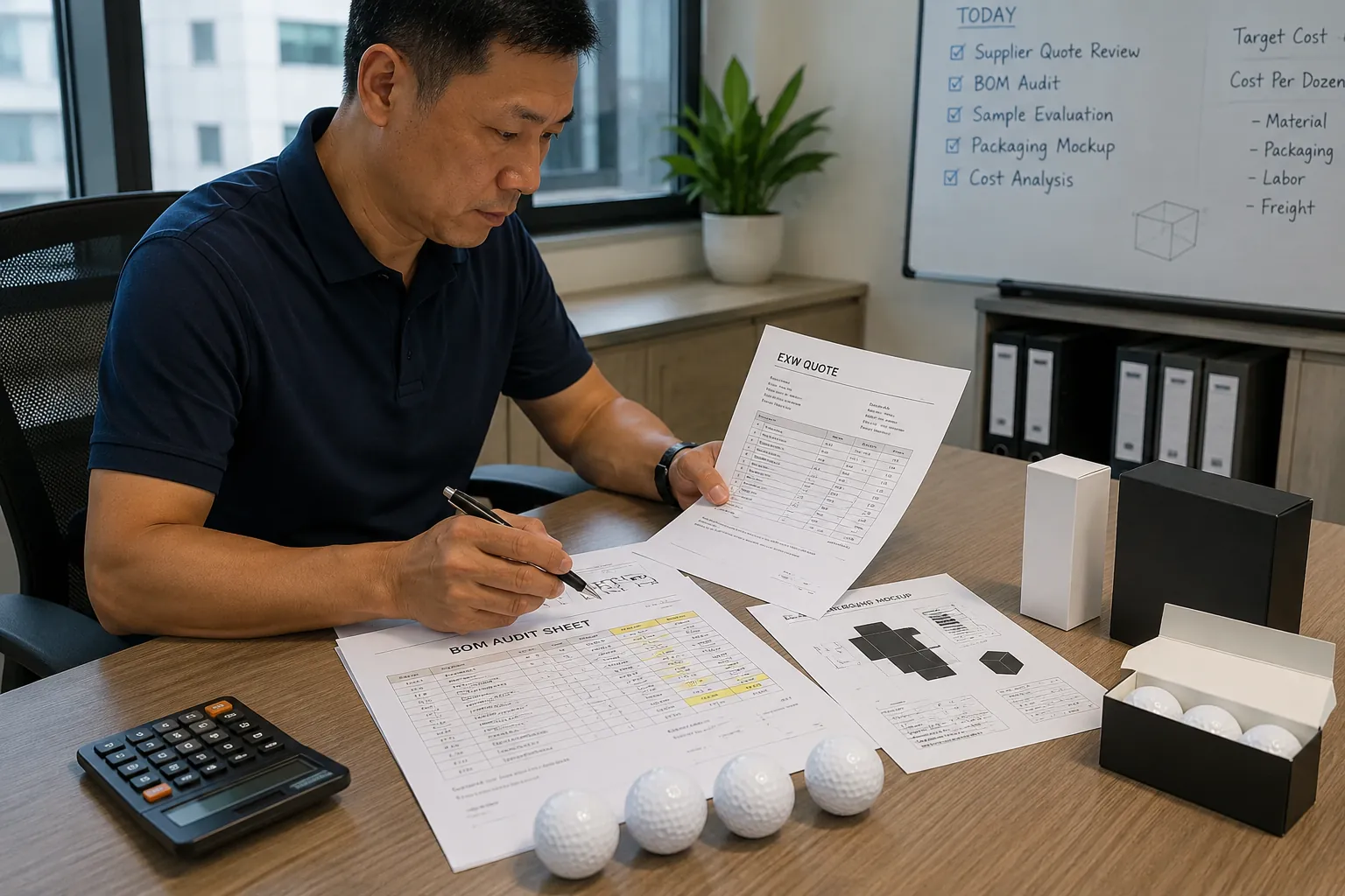 Custom OEM Golf Balls custom OEM golf balls with EXW quote and packaging mockup