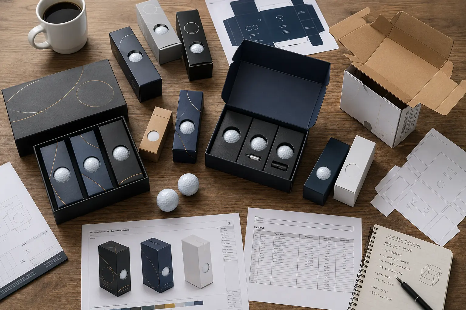custom golf balls gift set custom golf balls with branded gift set packaging prototypes for OEM buyers