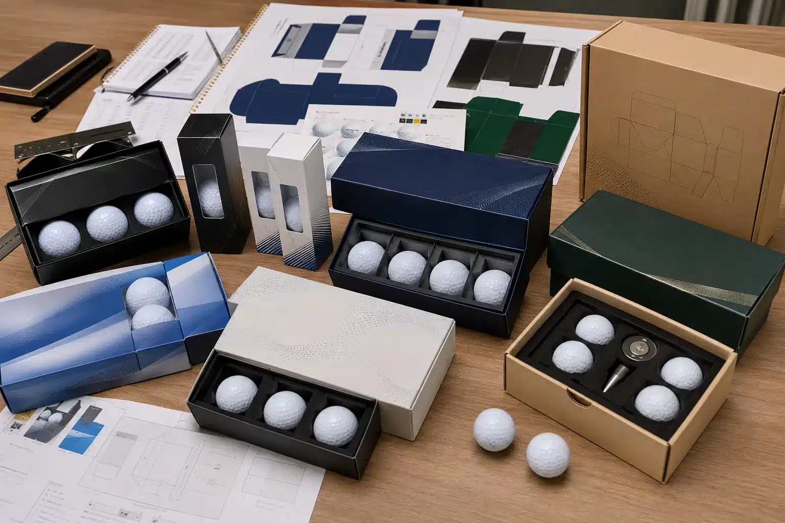 custom golf balls packaging custom golf balls with branded gift set packaging prototypes for OEM buyers