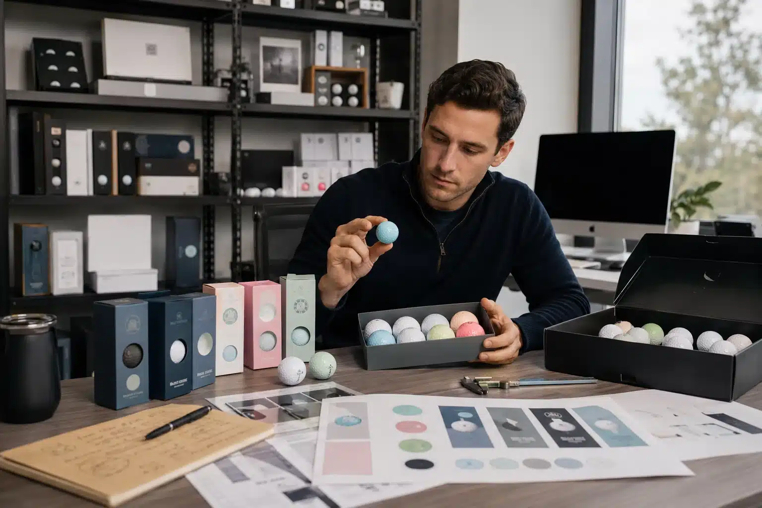 custom golf ball packaging custom golf balls with branded packaging samples in OEM design review