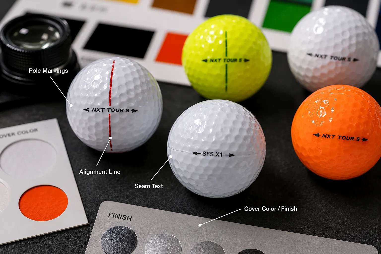 Custom Printed Golf Balls custom printed golf balls with pole markings for OEM samples
