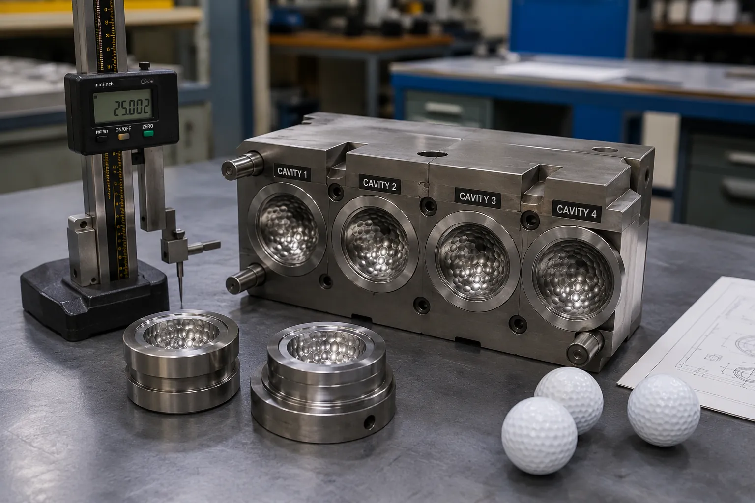 OEM Golf Ball Molds OEM golf ball molds measured in factory for quality control