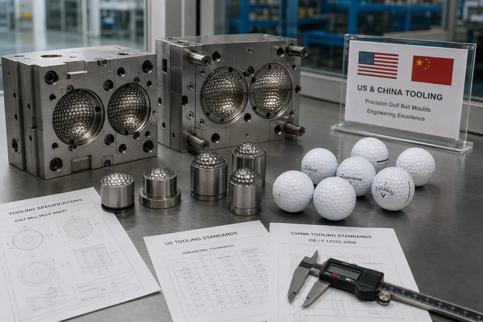 OEM Golf Ball Moulds OEM golf ball moulds in factory with quality control tools