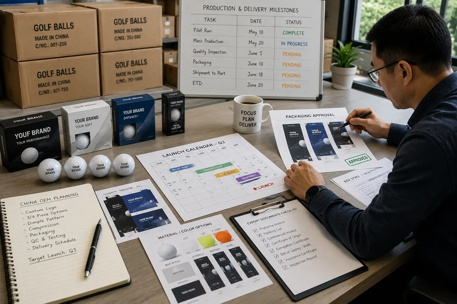 OEM Branded Golf Balls branded OEM golf balls with export cartons and packaging approval