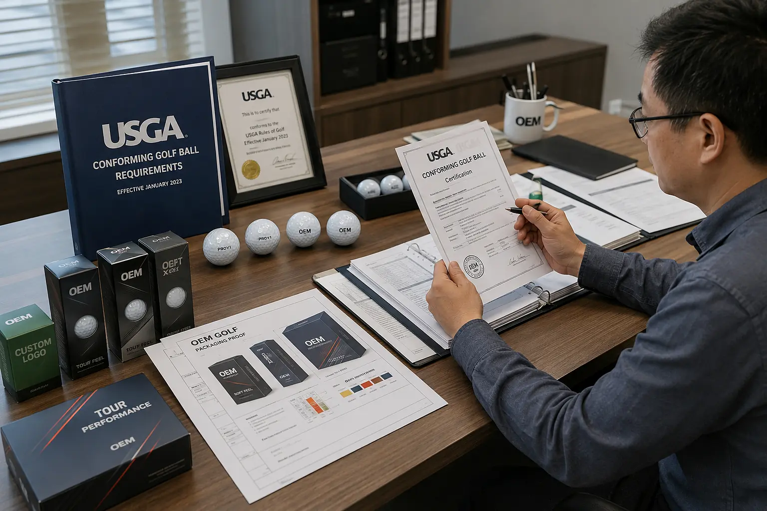 OEM Golf Balls Certification OEM golf balls with USGA certification and custom packaging proof